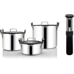 Wilfa Sous Vide SVS-1200S Nedsænkningscirkulator + Stabelbar Grydesæt